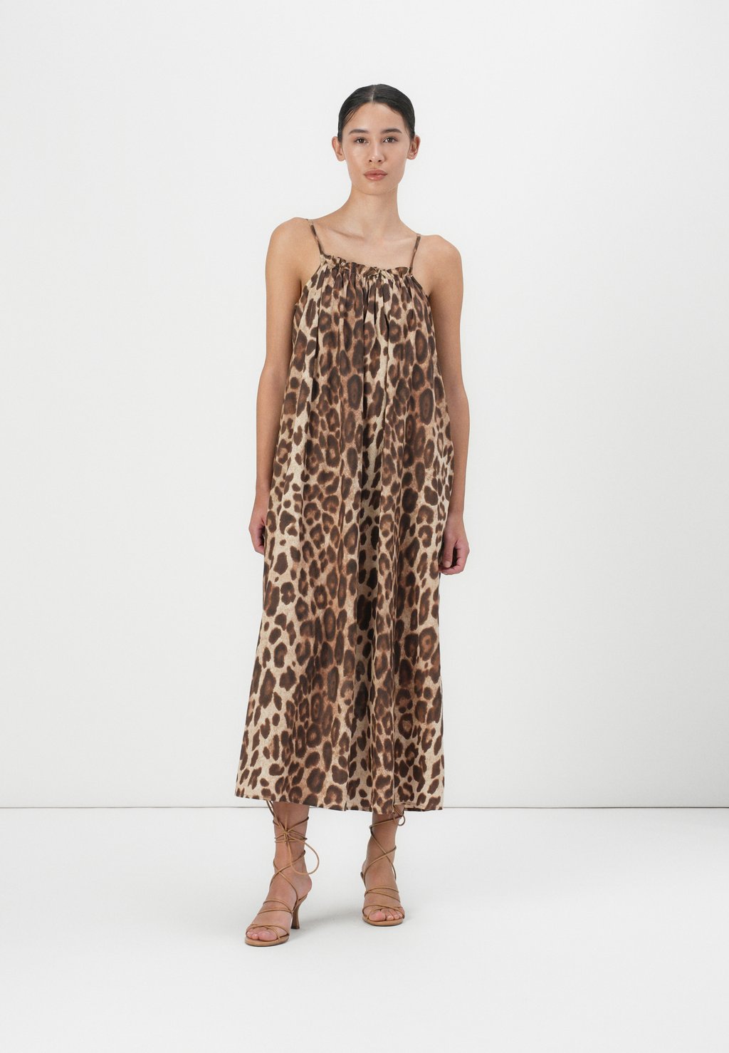 

Платье макси ROXANNE CALF VOLUME DRESS Aware, хаки