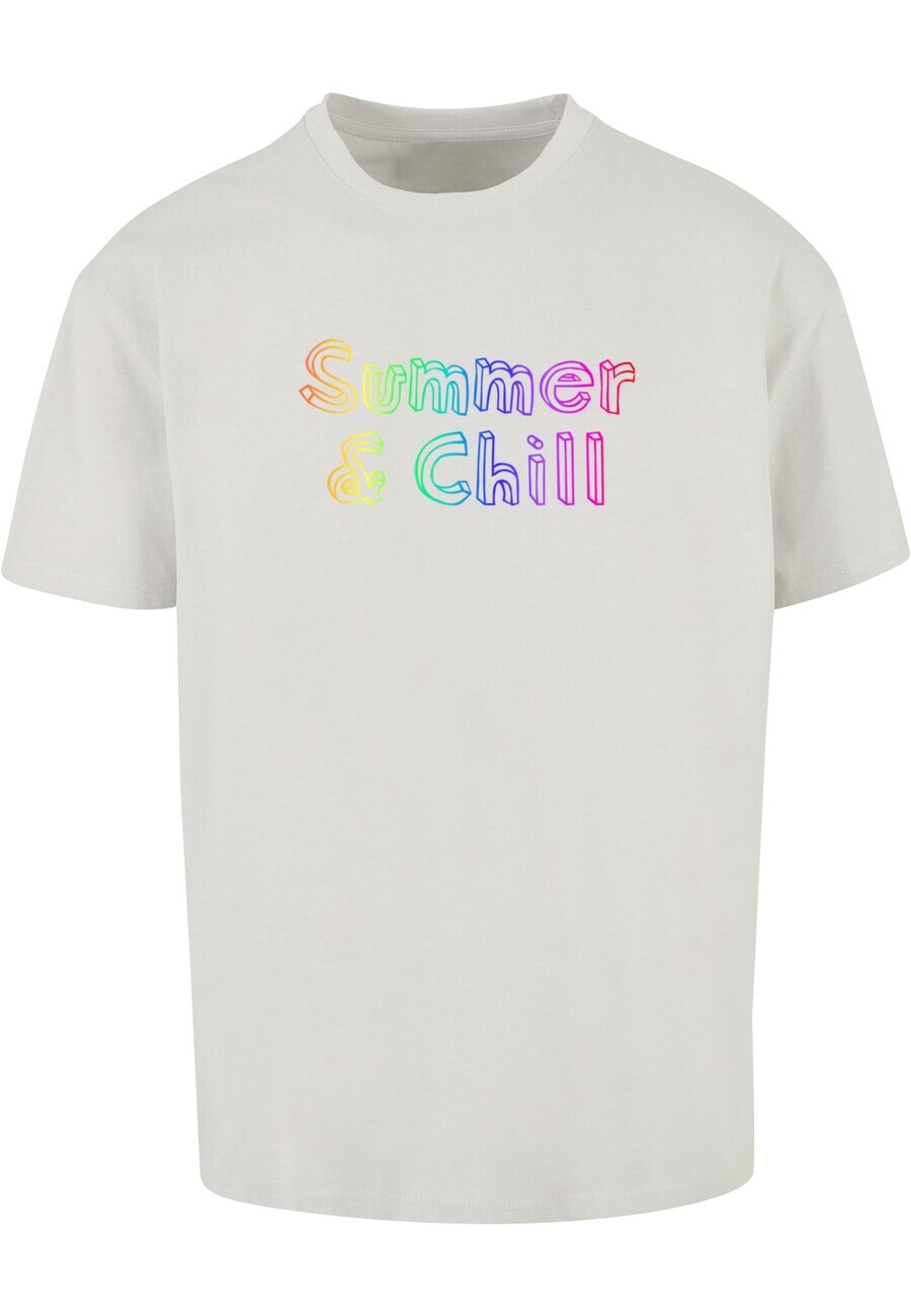

Футболка Merchcode SUMMER AND CHILL RAINBOW, светло-серый