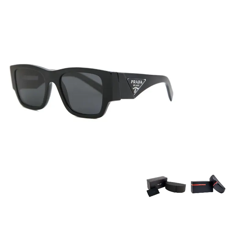 

PRADA Мужские солнцезащитные очки черные асимметричной формы, Black