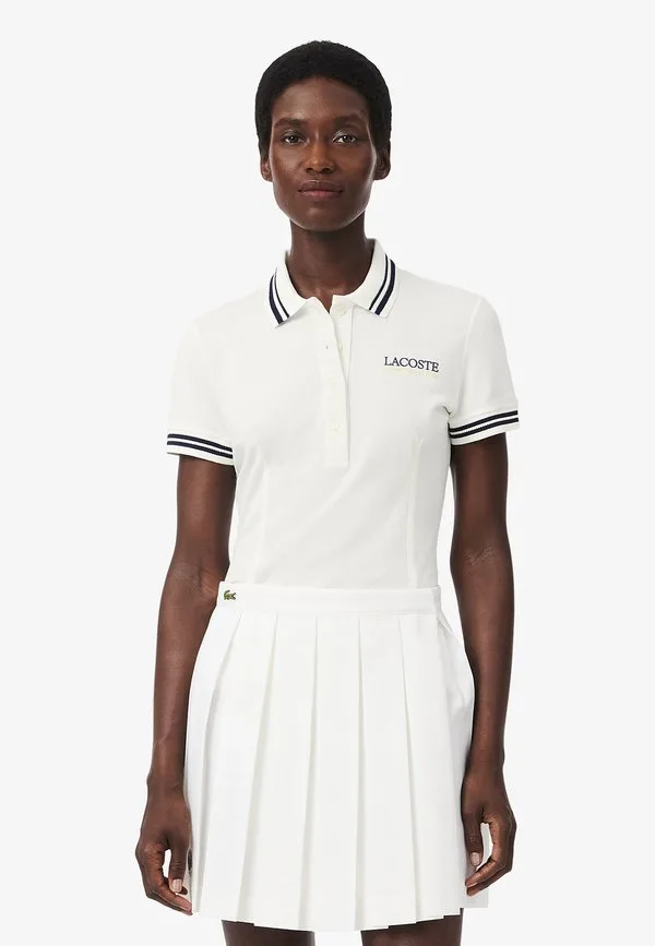 Рубашка поло Lacoste Blanc-V, приталенный крой, белый