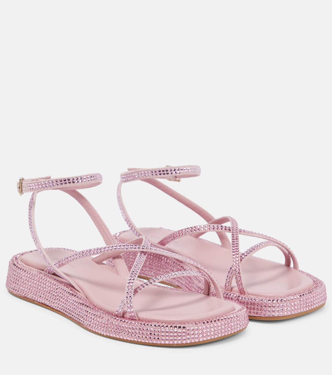 Босоножки Gia/Rhw Rosie из кожи с отделкой, размер 16 Gia Borghini, розовый