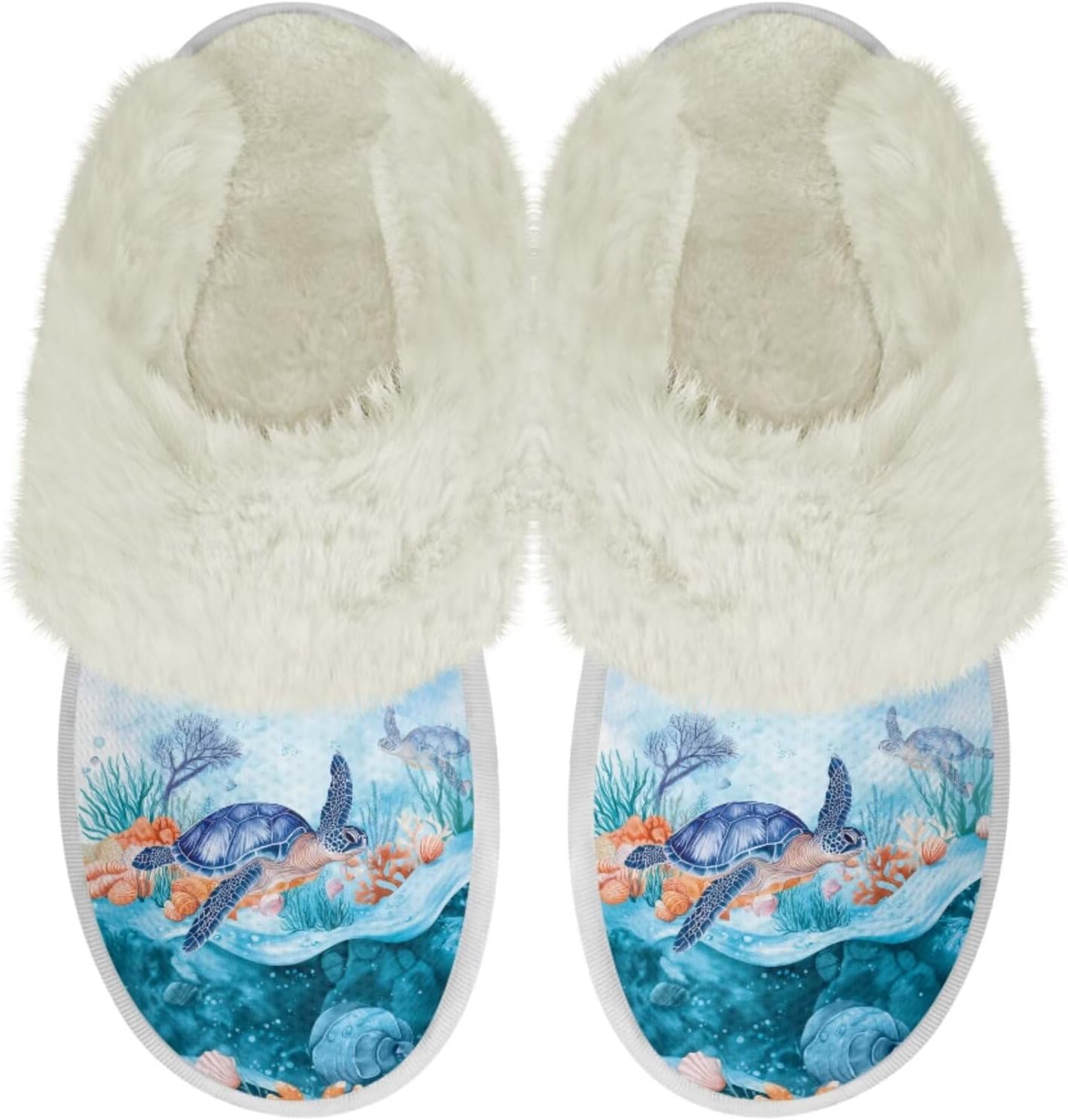 

Женские и мужские тапочки с мехом, легкие домашние тапочки с противоскользящей подошвой, повседневная обувь для дома Chririnla, Turtle