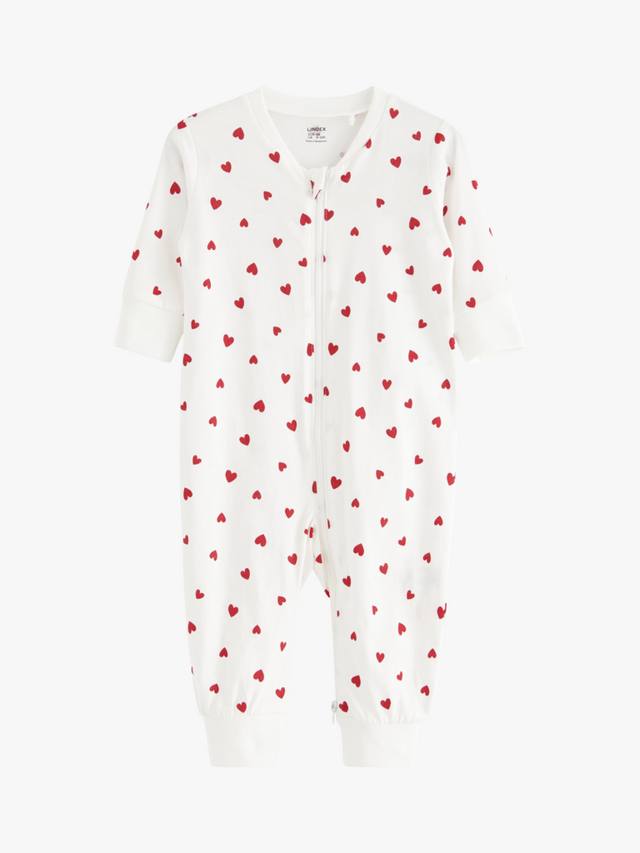 

Детский комбинезон с принтом в виде сердечек Lindex, Light Dusty White