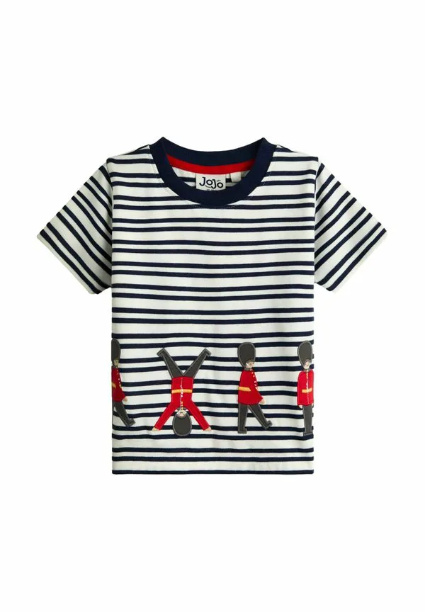 Футболка с аппликацией в стиле сафари stay wild, стандартного кроя. Jojo Maman Bébé, Navy/White London Guard