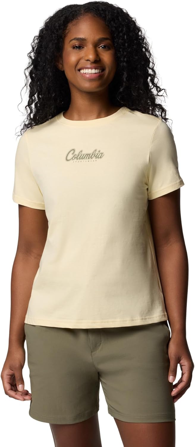 

Женская футболка Columbia Rolling Bend с коротким рукавом и принтом, Lemon Wash/Scripted Brand, Серый, Женская футболка Columbia Rolling Bend с коротким рукавом и принтом, Lemon Wash/Scripted Brand