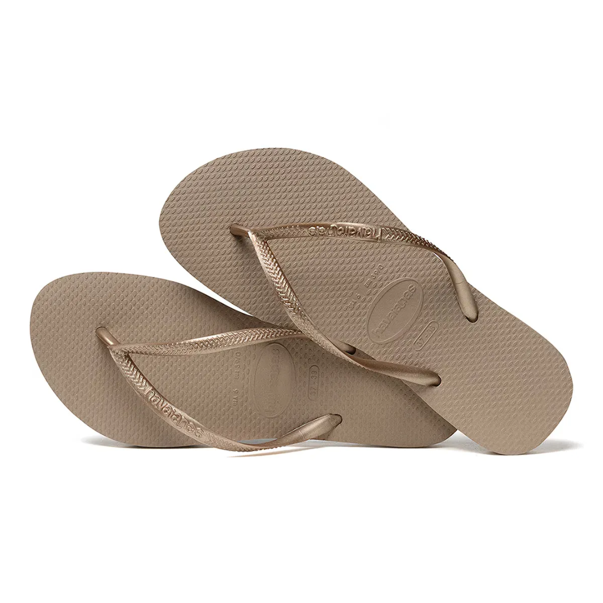 Женские тонкие шлепанцы Havaianas, золотой — фото 3