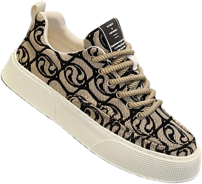 

Мужские низкие кеды из канвы - стильные и удобные, с толстой резиновой подошвой, шнуровкой, для повседневной носки, походов и бега Clolinde, черный