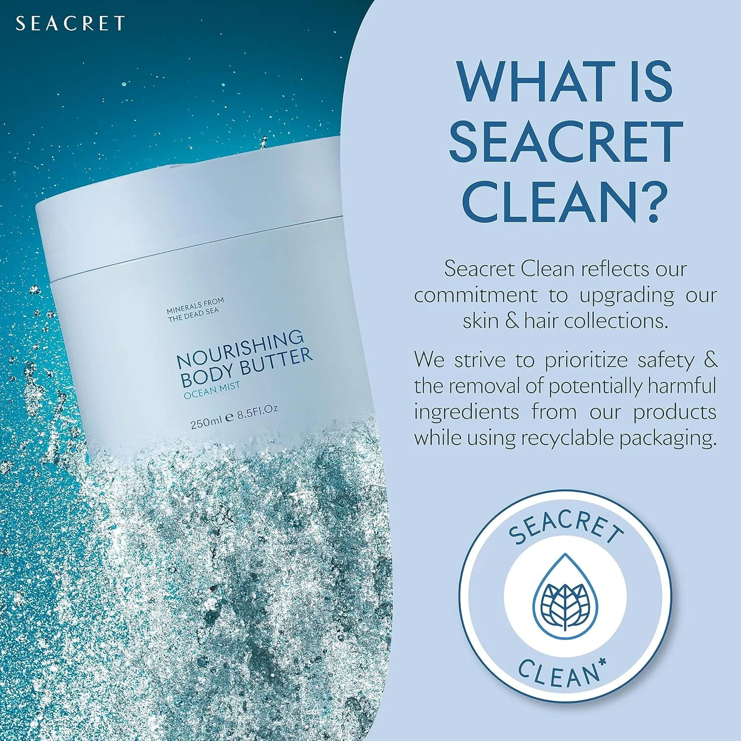 Набор для ухода за телом SEACRET «Минералы Мертвого моря»: грязевое мыло (120 г), скраб с солью и маслом (410 мл), питательное масло для тела (240 мл) - 3 предмета. — фото 4