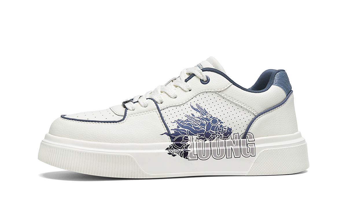 

Низкие мужские кроссовки для скейтбординга Chinese Dragon Series HLA, White Blue