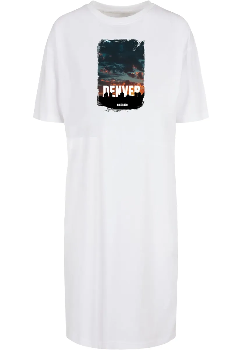 

Платье-рубашка Merchcode "Женское женское платье-футболка Merchcode Denver Organic Oversized с разрезом" (1 шт.), белый