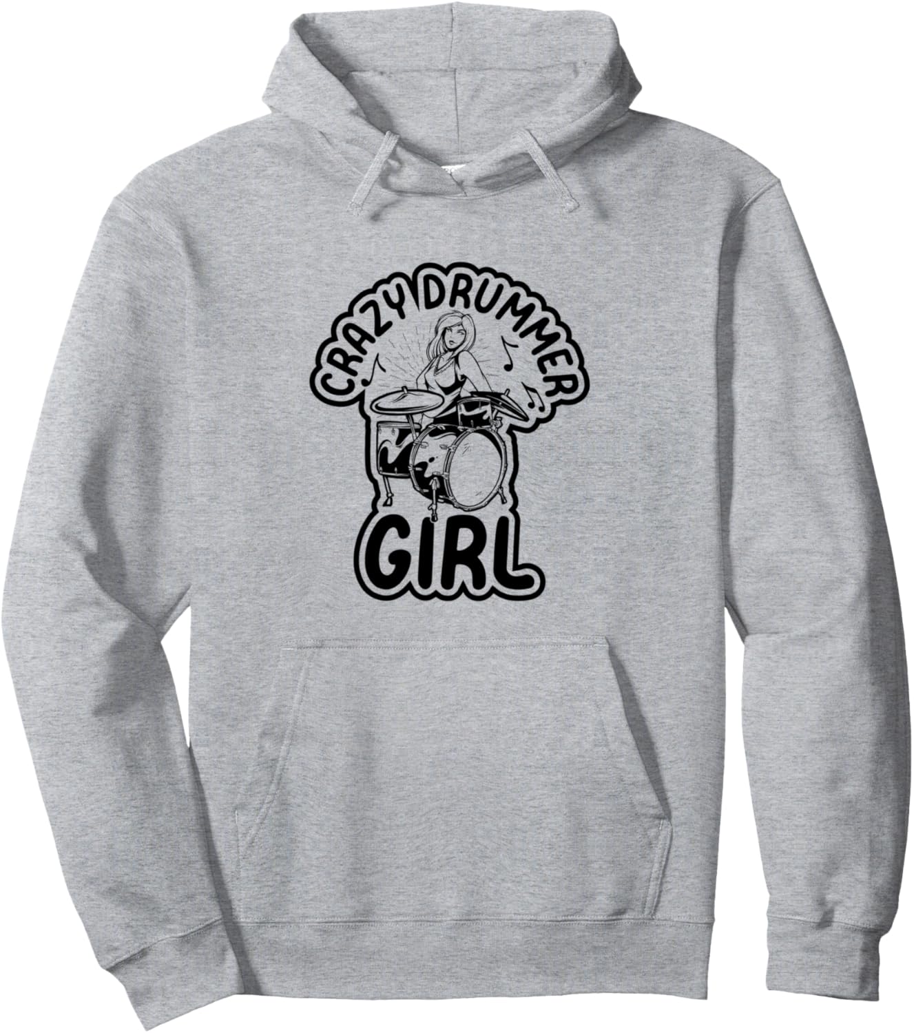

Толстовка, Сумасшедшая девушка-барабанщица, барабанщица, музыкант, барабанщица в толстовке Drum Player Girls, серый