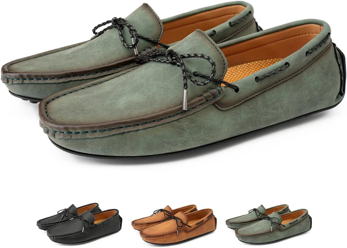 Мокасины мужские Zeberfi Moccasins Penny Loafers, зеленый