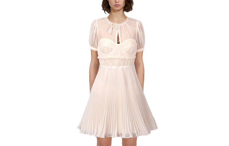 

Self-portrait Женское платье с коротким рукавом цвета слоновой кости White