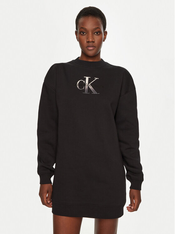 

Трикотажное платье свободного кроя Calvin Klein Jeans, черный