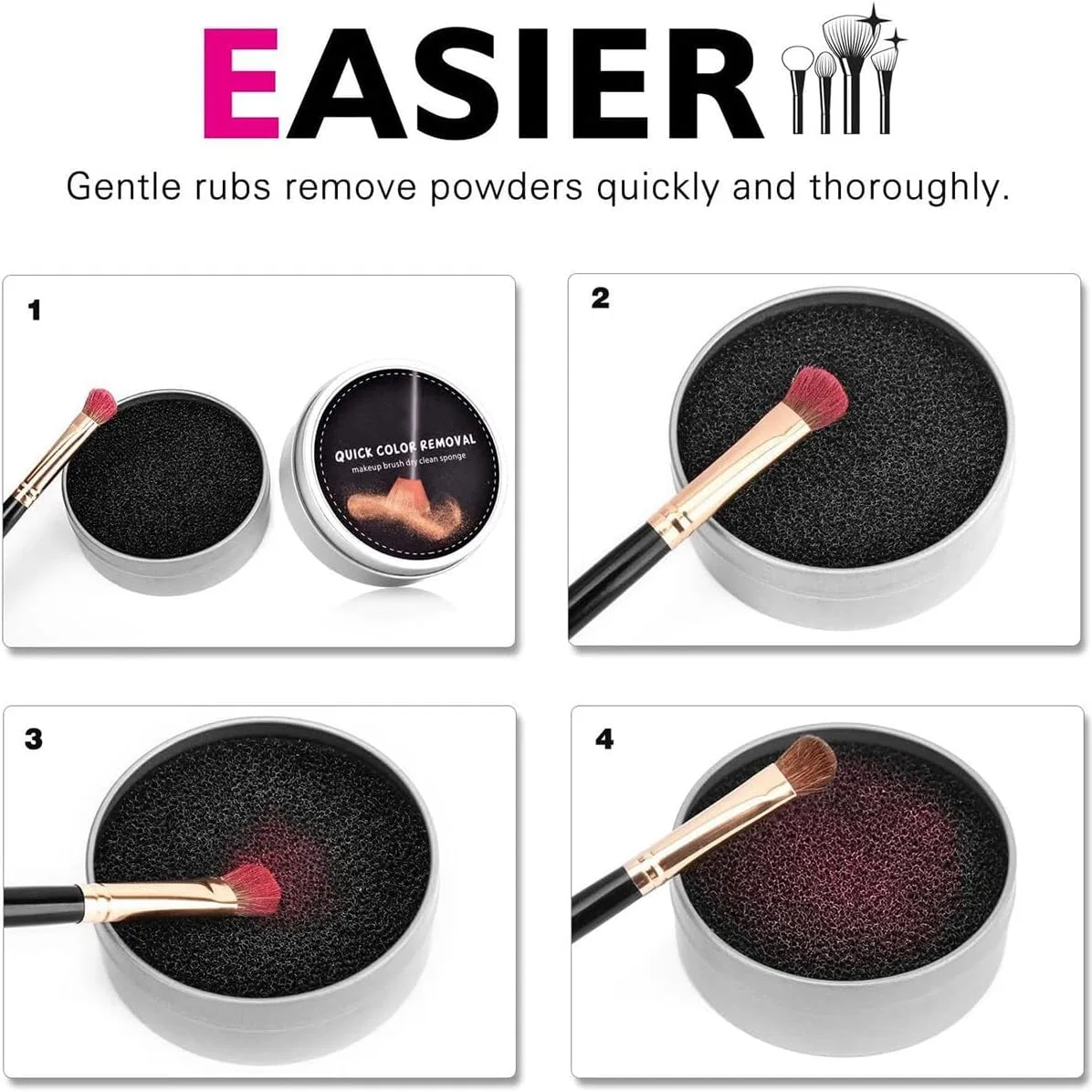 Набор для чистки кистей Makeup Brush Cleaner, 1 скраббер + 5 спонжей — фото 4