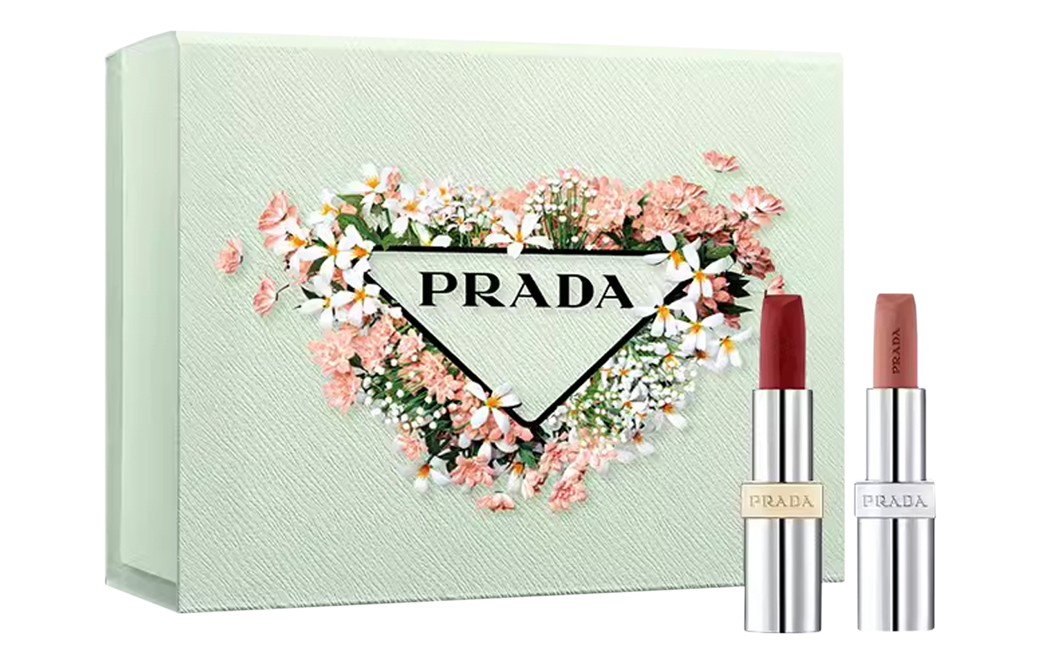 

Spring Limited Edition Помада Two Tone Матовая Легко Растушевывается Осветляющая 3.8г+3.8г PRADA, zishi stack lightweight lipstick #b03 ugly красный коричневый+#b101 nude коричневый