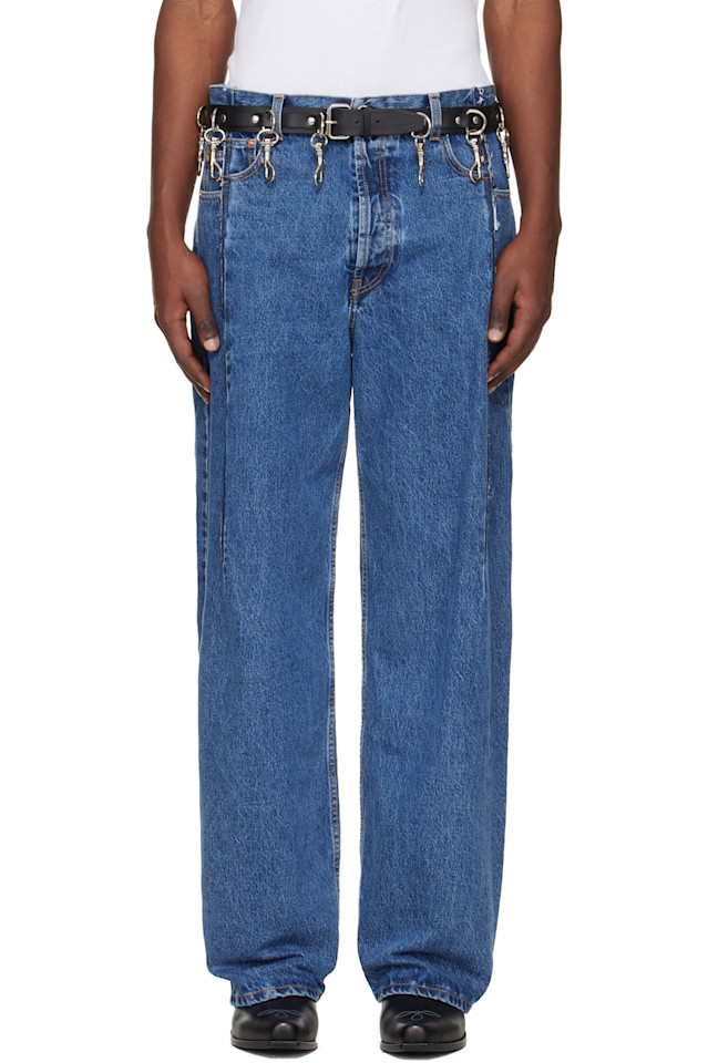 

Vetements Синие обрезанные джинсы