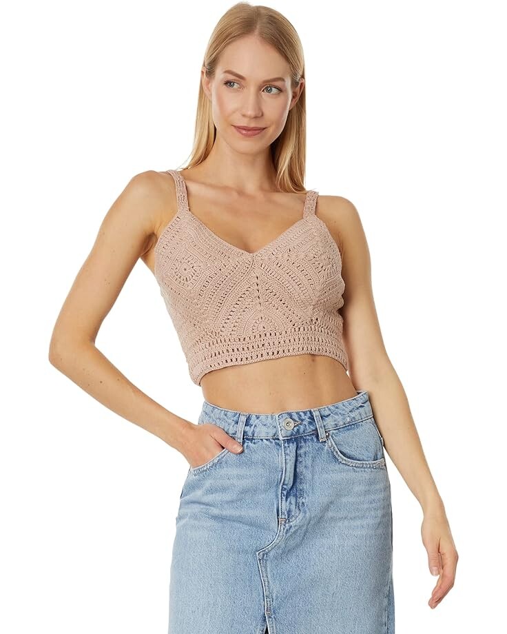 

Топ Lucky Brand Crochet Tank Matchback, розовый