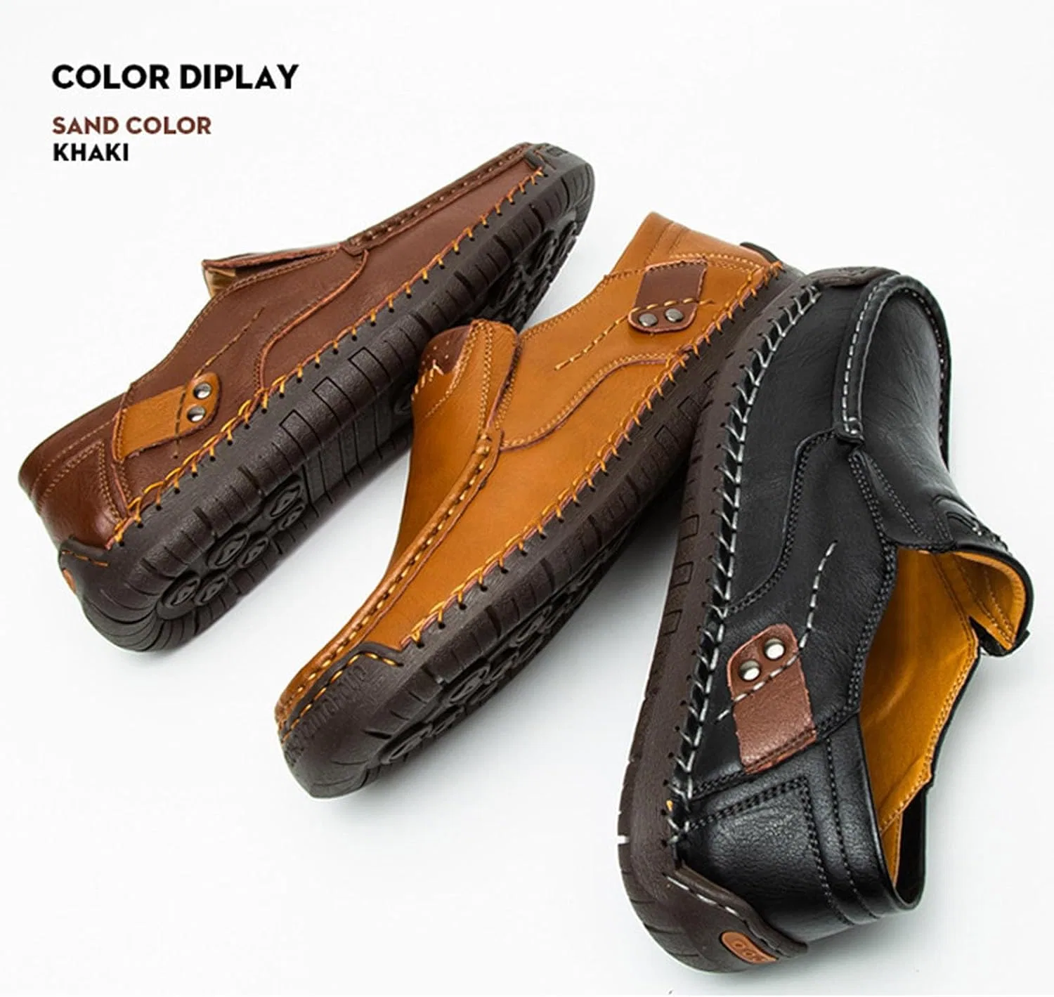Мокасины кожаные Handmade Loafers, кофе NoworFewer — фото 3