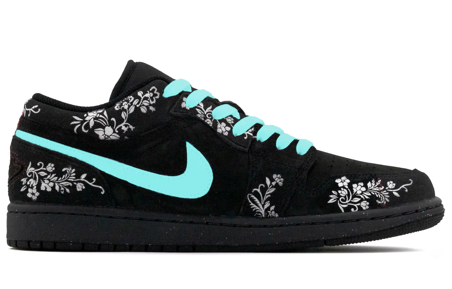 Кроссовки Air Jordan 1 Vintage Basketball Shoes Men Low-top White/Black/Green, черный — фото 2