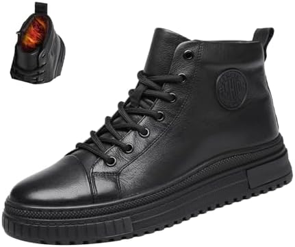 

Мужские высокие повседневные кожаные ботинки MOYOWEI, черные, осенне-зимние, с круглым носком, противоскользящие, с боковой молнией, спортивные кроссовки-ботильоны для путешествий