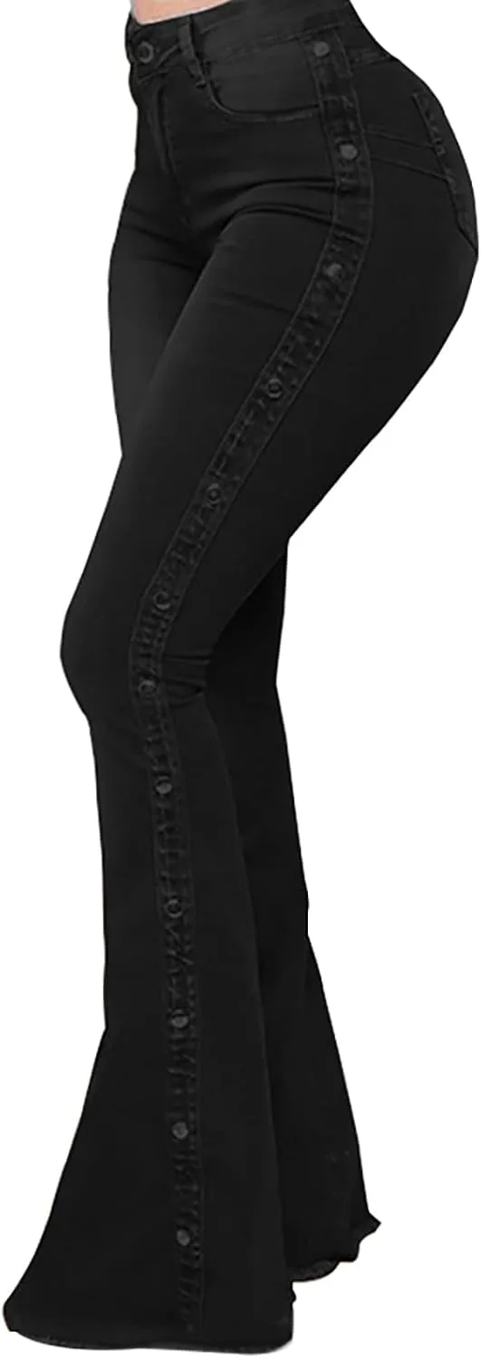 

Джинсы-клеш для женщин High Waisted Stretch Flare DMOYALA