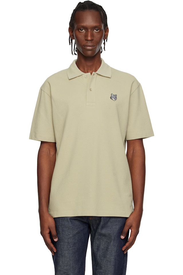 

Maison Kitsuné Бежевая лисья голова, комфортная рубашка поло