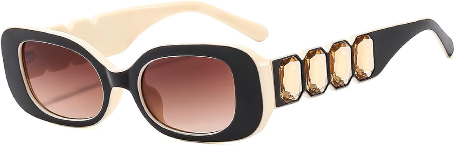 

Прямоугольные солнцезащитные очки со стразами для женщин и мужчин, блестящие, украшенные драгоценными камнями, в стиле ретро, ​​квадратные солнцезащитные очки 90-х, большие, с бриллиантами mincl, Champagne