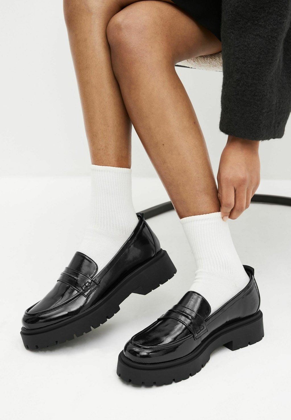 Обувь без шнурков WIDE FIT FOREVER COMFORT CHUNKY LOAFERS Next, черный