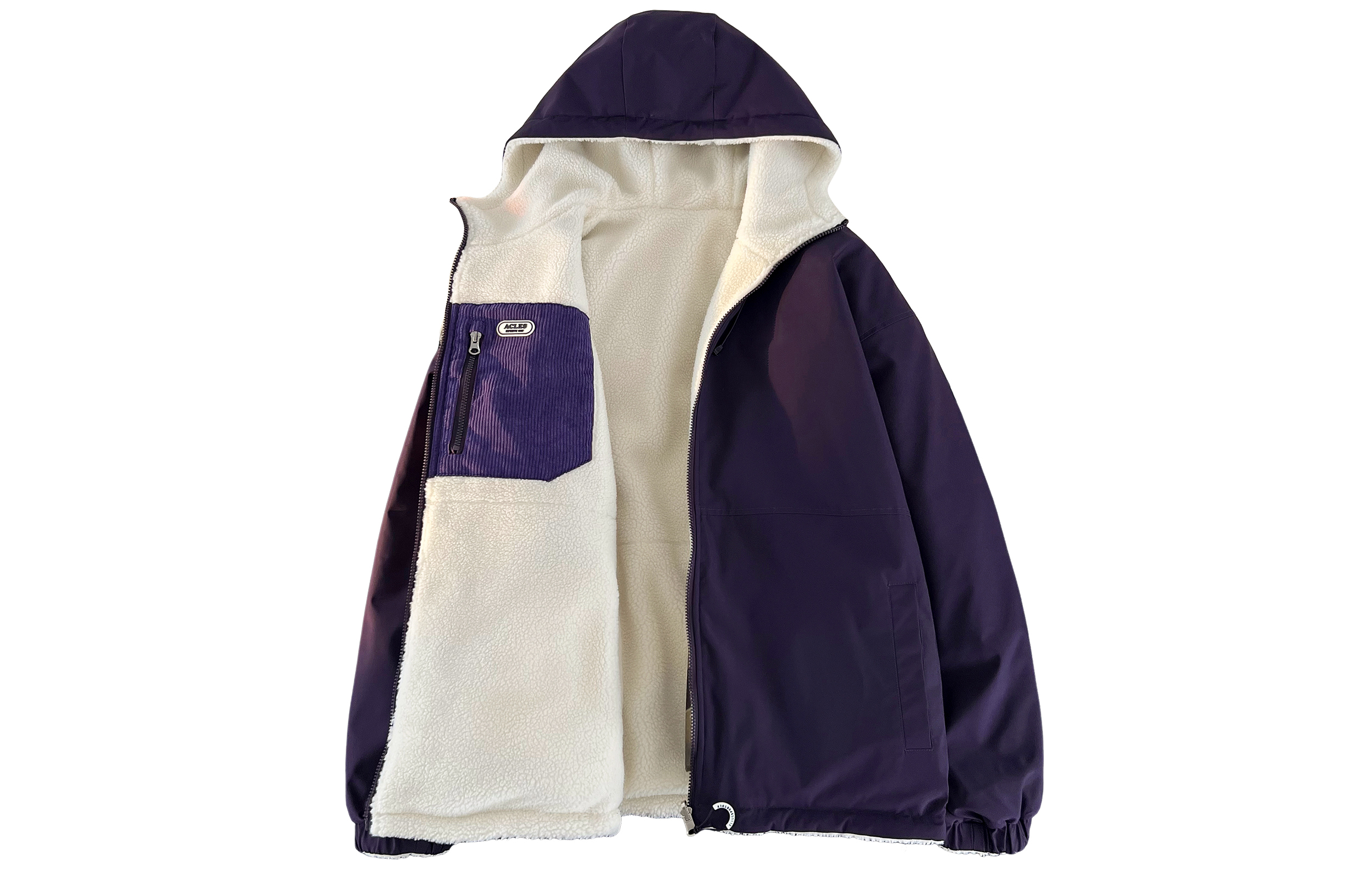 

Пуховик серии "Покоряющий ветер и волны" унисекс WARRIOR, Aurora фиолетовый[Reversible Hooded]