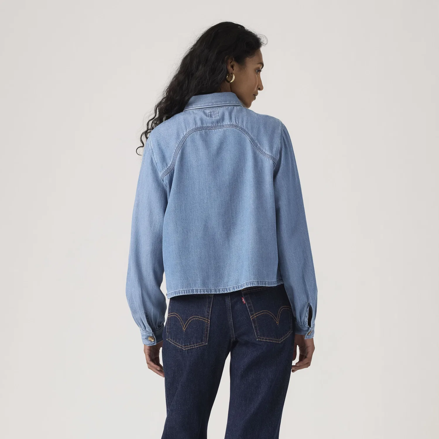 Миниатюрная рубашка с длинными рукавами в стиле милитари Levi's, Dark Wash — фото 4