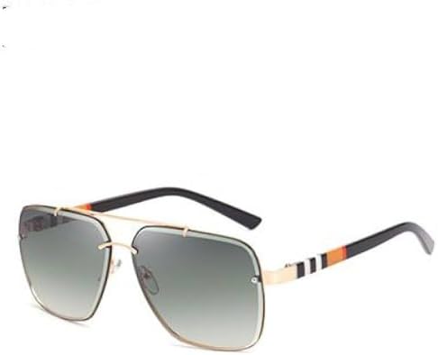 

Квадратные солнцезащитные очки без оправы для мужчин, модные ретро-очки без оправы для женщин, винтажные солнцезащитные очки с защитой от УФ-излучения UV400 MTZJH, Green