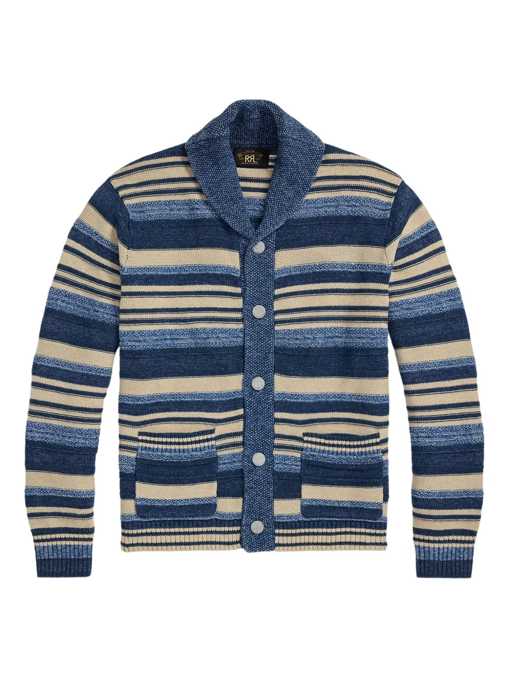 

Полосатый кардиган на пуговицах Ralph Lauren RRL, синий