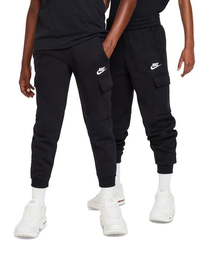 Спортивная одежда для больших детей Клубные флисовые брюки-карго Nike, черный — фото 4