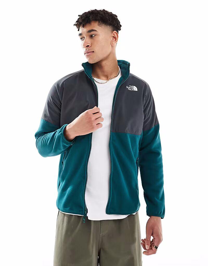 

Плотный флисовый джемпер North Face Glacier с застежкой-молнией зеленого и серого цветов