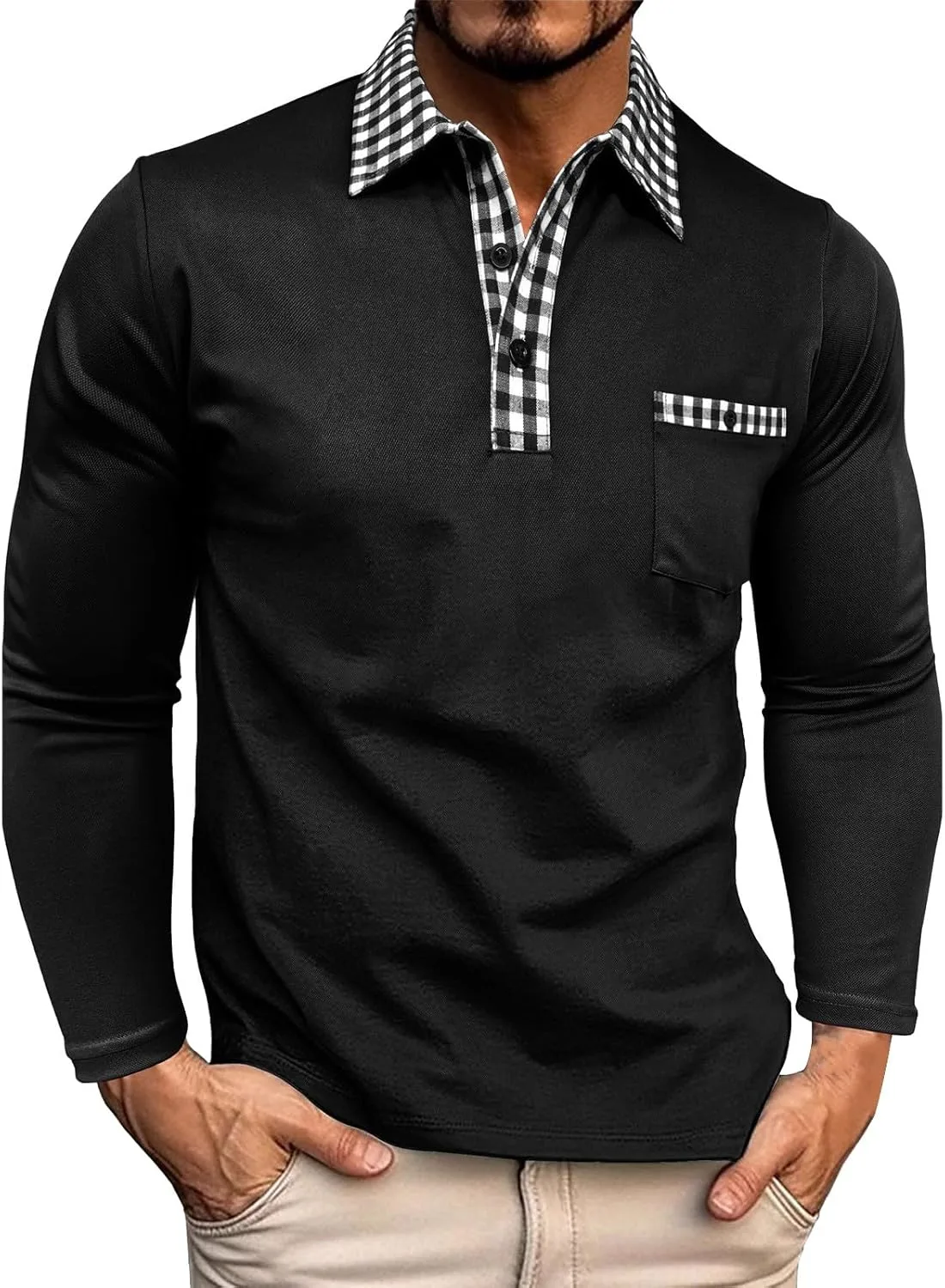 

Мужская поло Slim Fit с длинным рукавом CRNTCEM