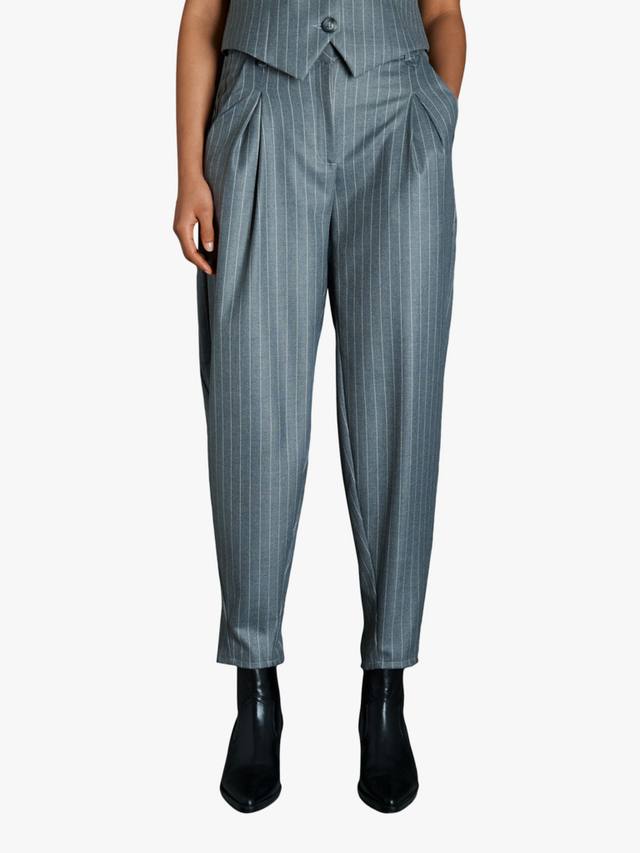 

Брюки с пинстрипом и расклешенными штанинами EAST 42ND, Grey Pinstripe