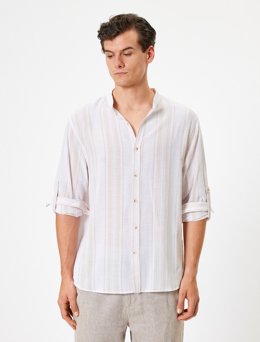 

Повседневная рубашка Koton Regular fit Button Up Shirt, цвет beige/ecru
