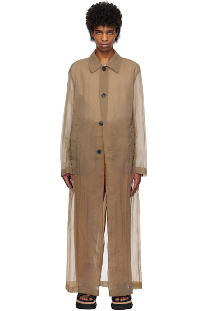 

Коричневый свободный крой Mac Coat Dries Van Noten