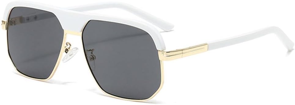 

Мужские солнцезащитные очки в стиле ретро, ​​квадратные, модные, с леопардовым градиентом, защита от ультрафиолета UV400, женские солнцезащитные очки MTZJH, White Gray