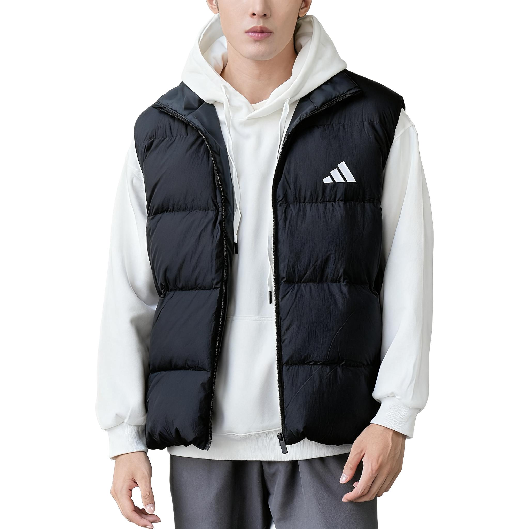 Adidas Мужская жилетка ESSENTIALS 3 Stripes PUF D V черная — фото 3