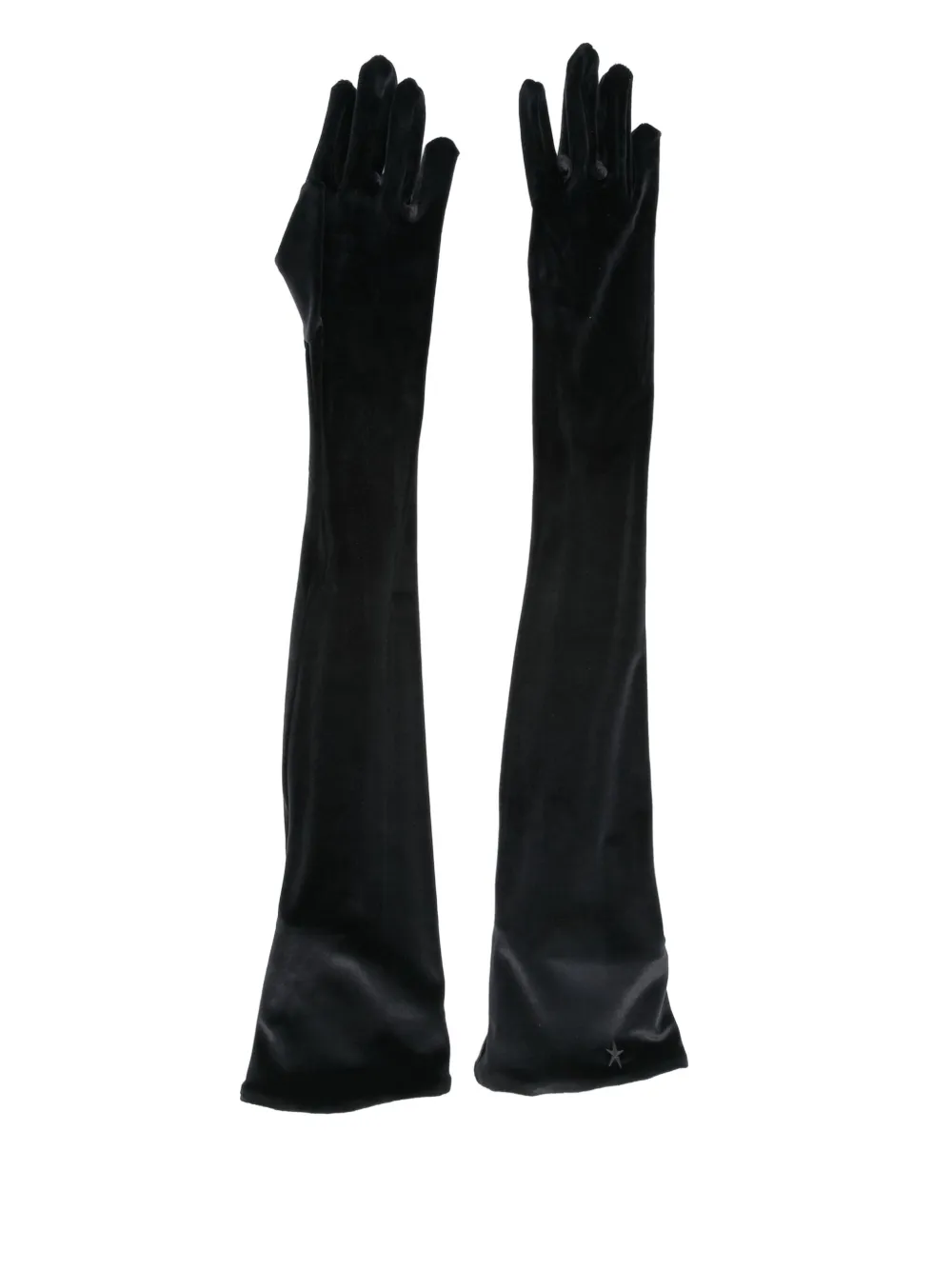 

Бархатные перчатки с логотипом Mugler, черный