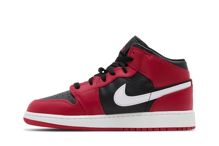 Кроссовки Air Jordan 1 Mid GS, цвет Gym Red Black White — фото 3