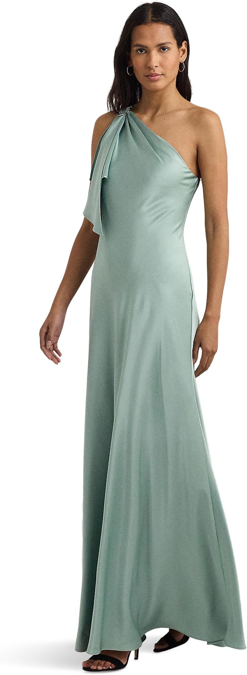 

Платье Lauren Ralph Lauren Satin Charmeuse One-Shoulder Gown, цвет Soft Laurel