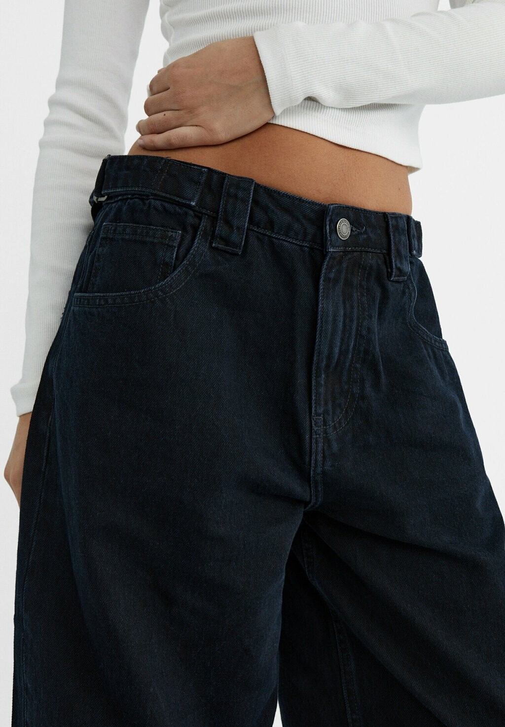 

Джинсы Baggy Adjustable Balloon Stradivarius, джинсовый серый