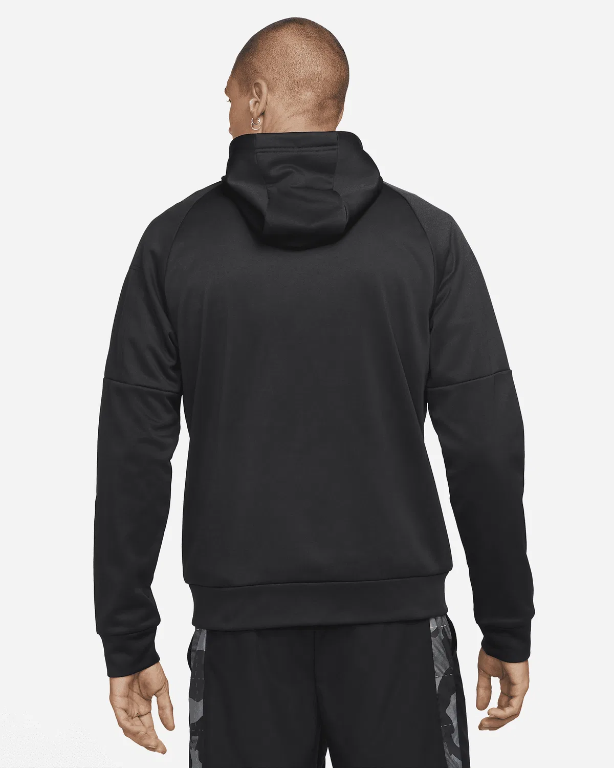 Мужская фитнес-куртка Nike Therma с полной застежкой-молнией Therma-FIT, Black/Black/White — фото 2