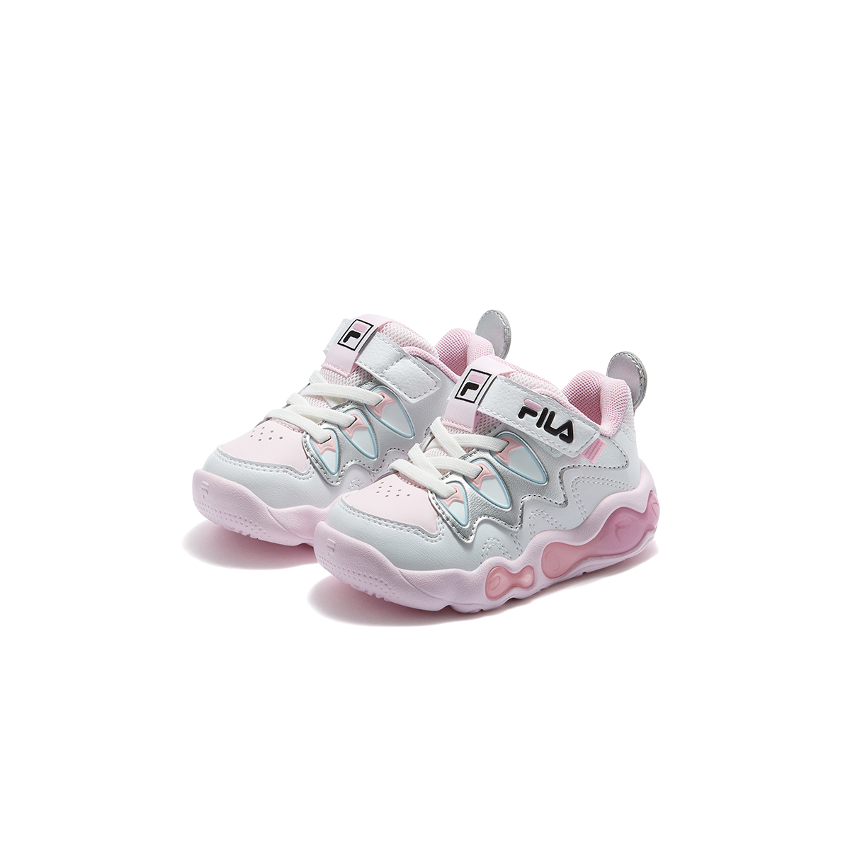 FILA KIDS Heritage FHT Breathable Lightweight Cushioning Toddler Shoes Plain Mist Pink/FILA White Infant And Toddler — фото 4