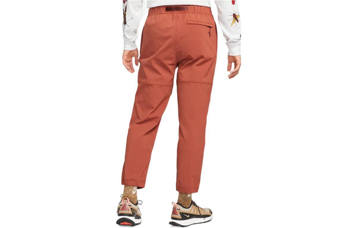Повседневные брюки Men's Nike Solid Color Logo Printing Bundle Feet Sports Cozy Breathable Woven Casual Pants/Trousers Red CV0661-641 — фото 2