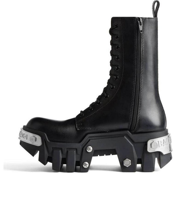 

Кроссовки bulldozer lace up boots 'black matte smooth calfskin' Balenciaga, черный