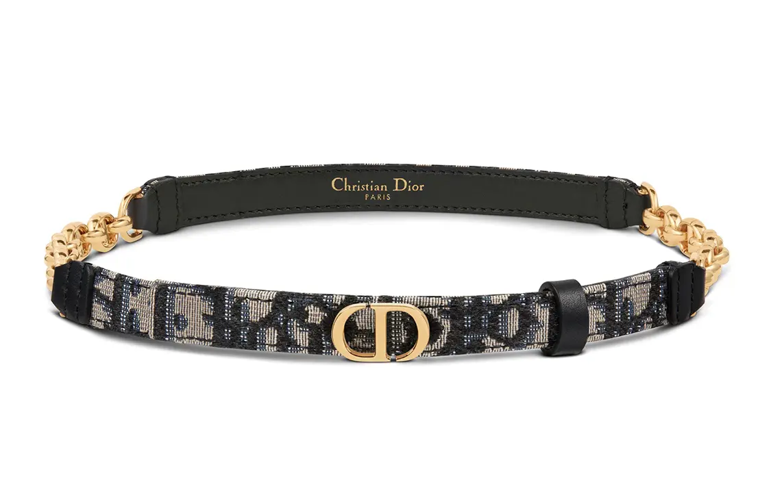 

DIOR Кожаный ремень 30 Montaigne женский синий, Blue